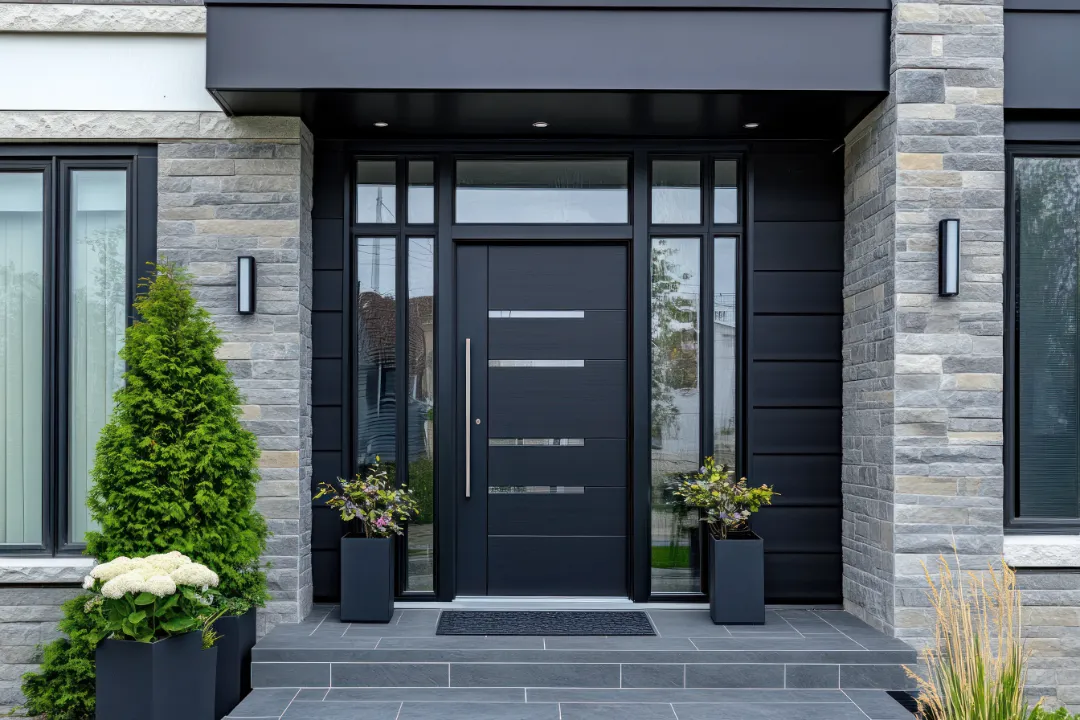 black aluminium door