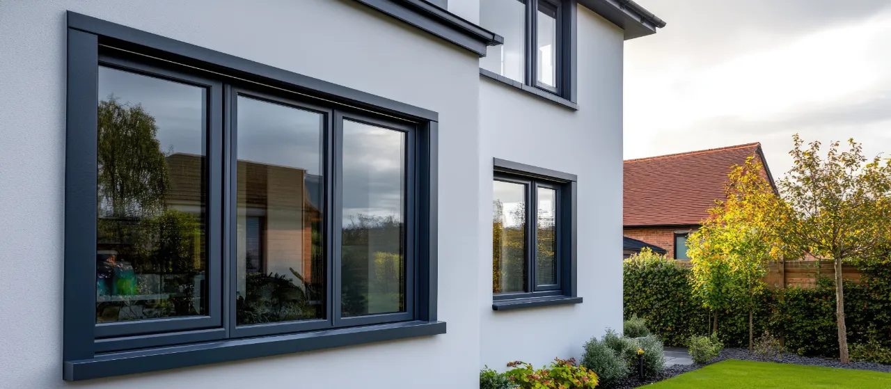 black aluminium window