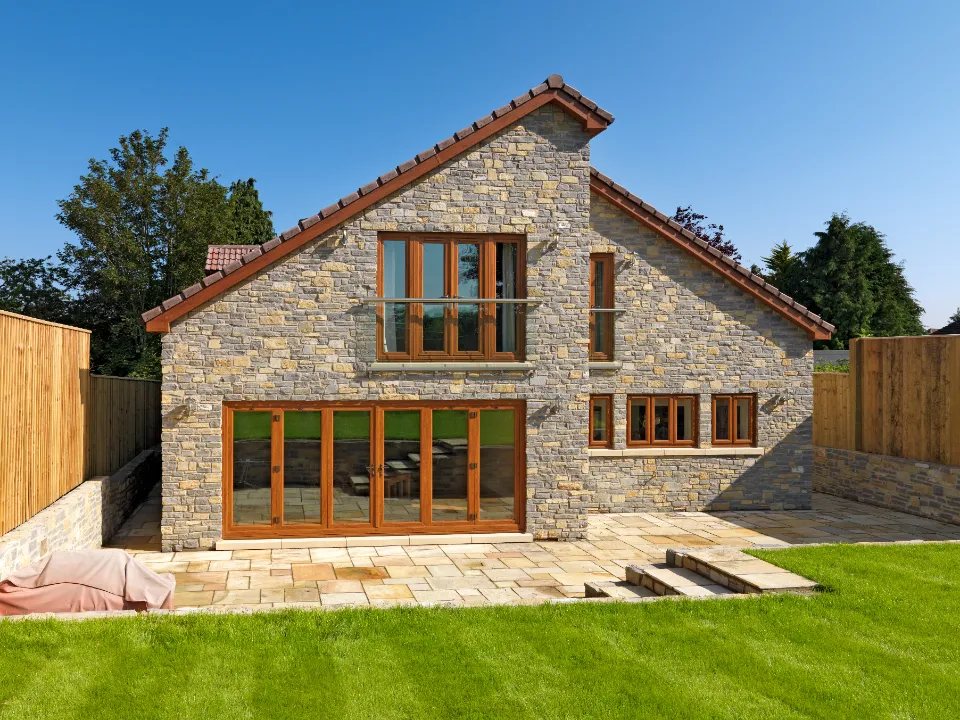 brown bifold door