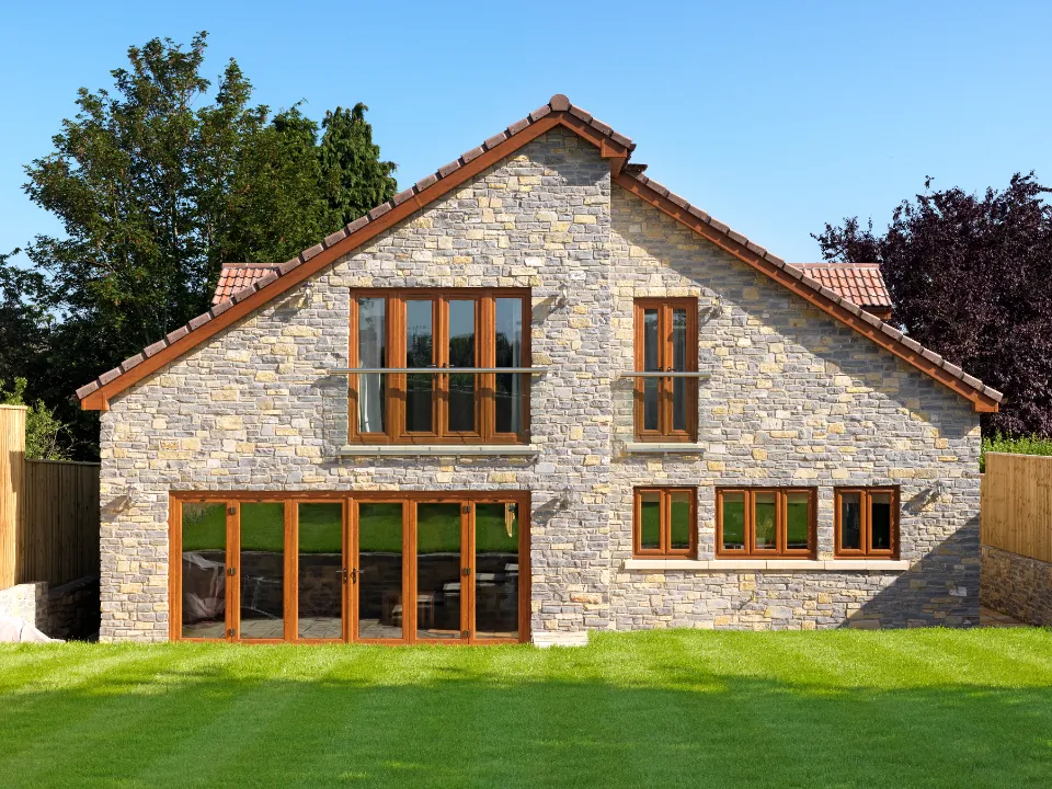 brown bifold door of house
