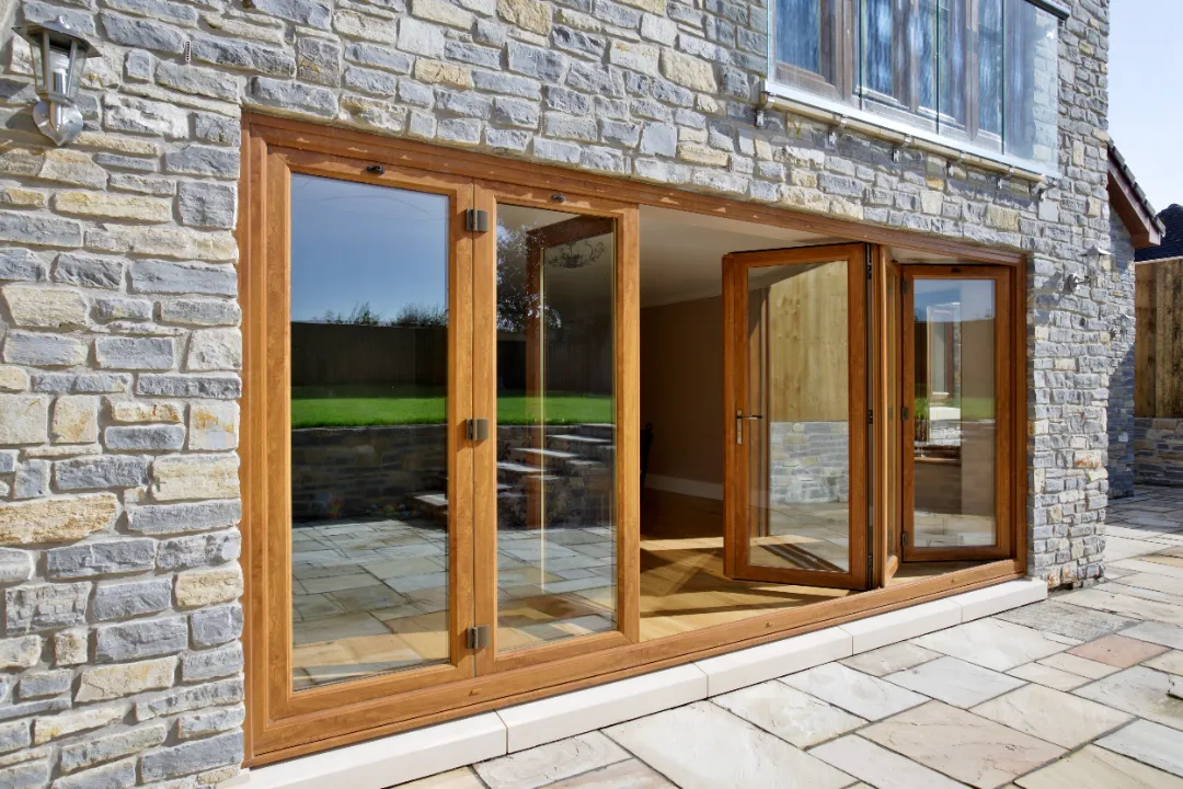 brown bifold door
