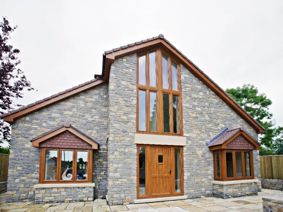 brown upvc windows at house