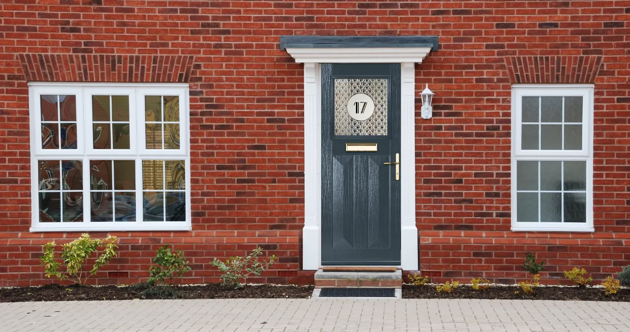 greyish composite door