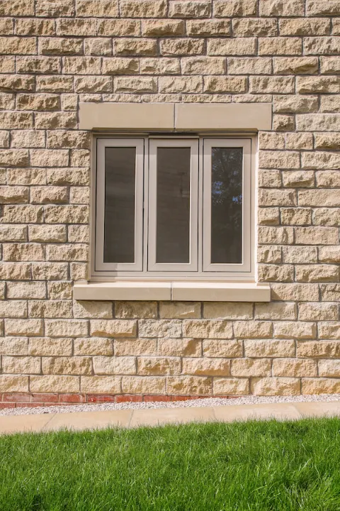 cream coloured flush sash window