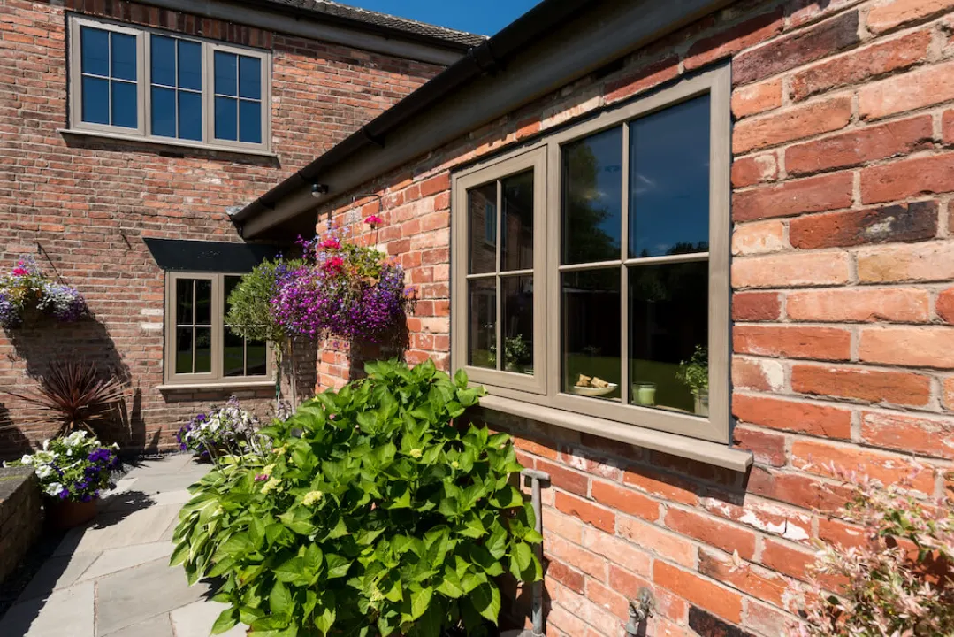 brown flush sash windows