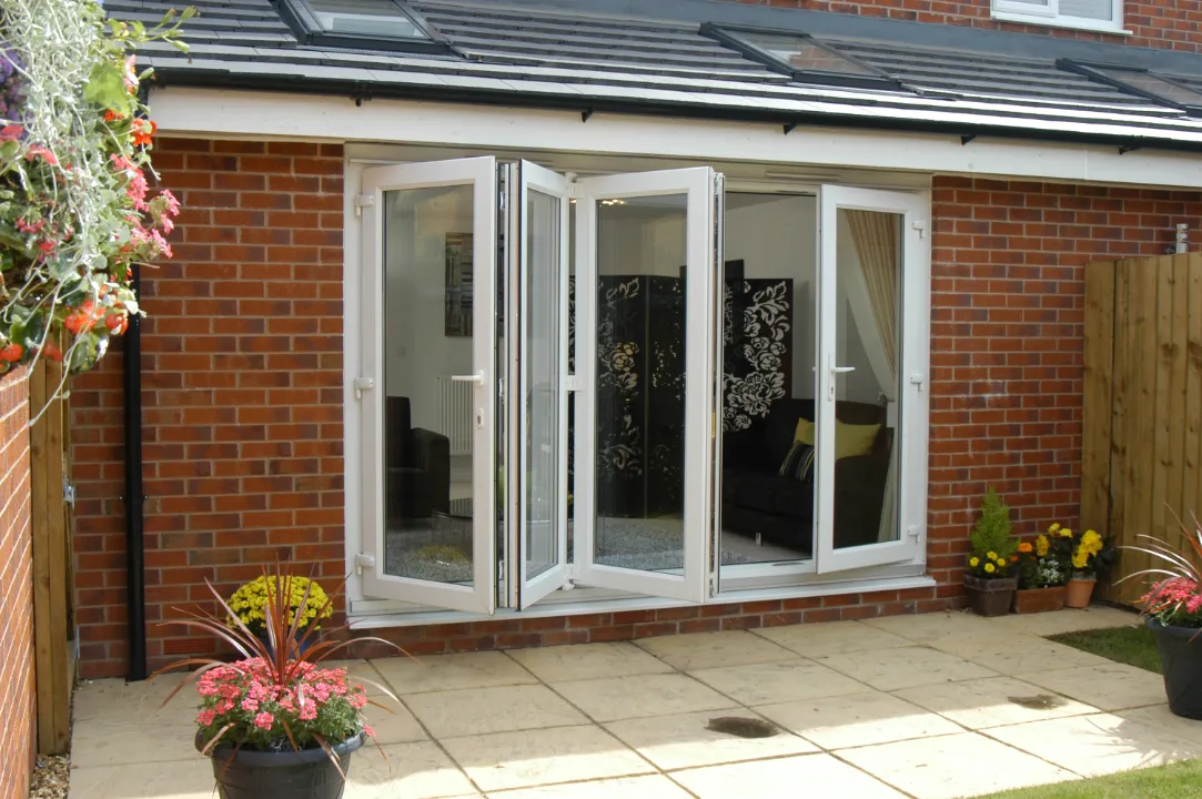 white bifold door