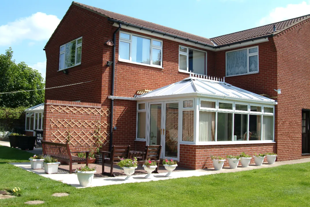 white framed upvc edwardian conservatory