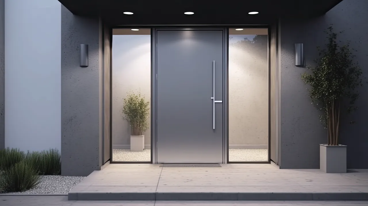 grey aluminium front door