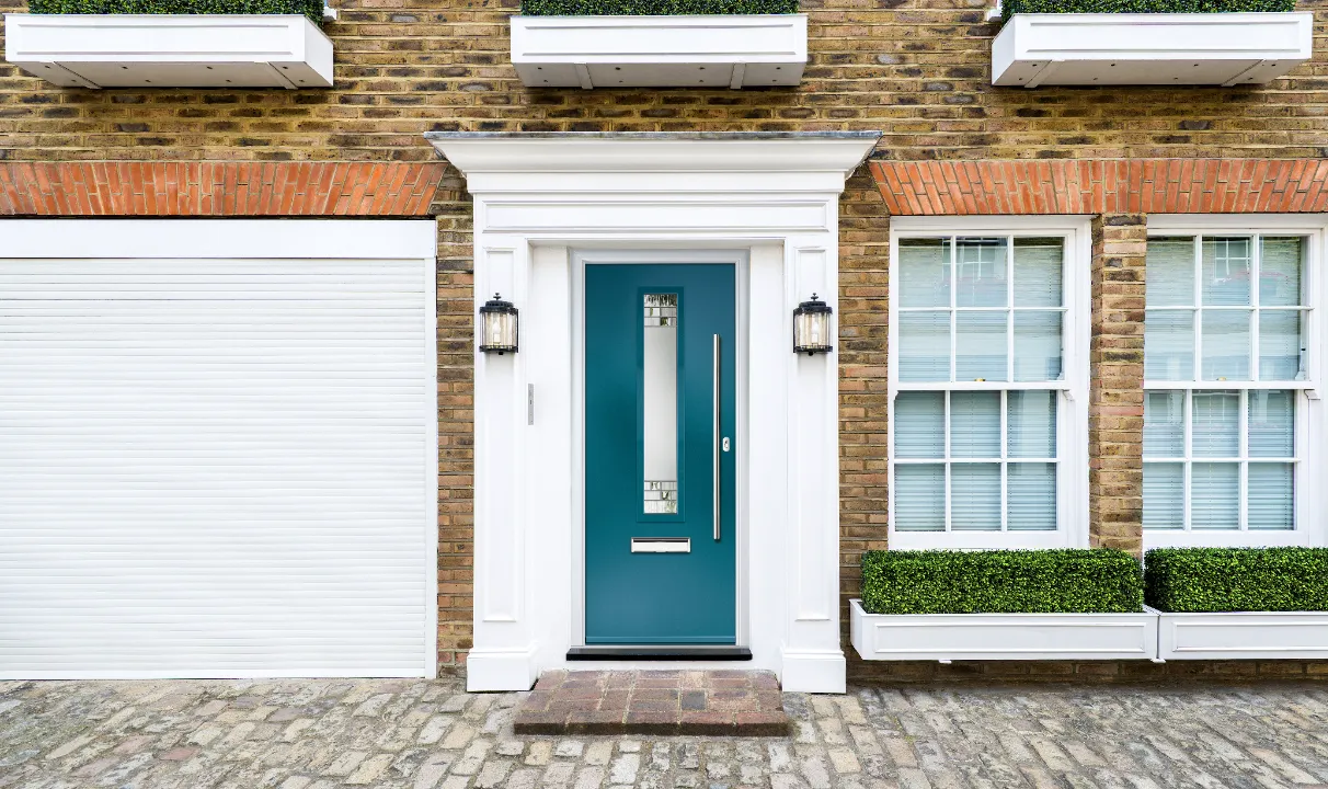 turquoise blue composite door