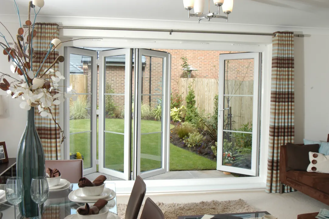 white bifold door at hall