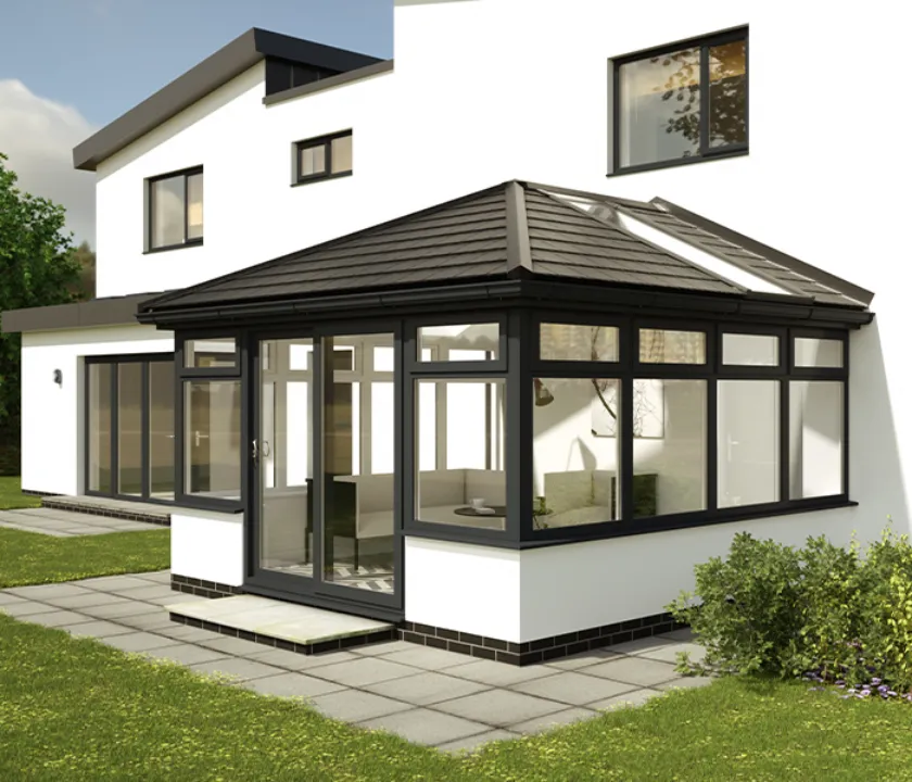 black framed edwardian conservatory