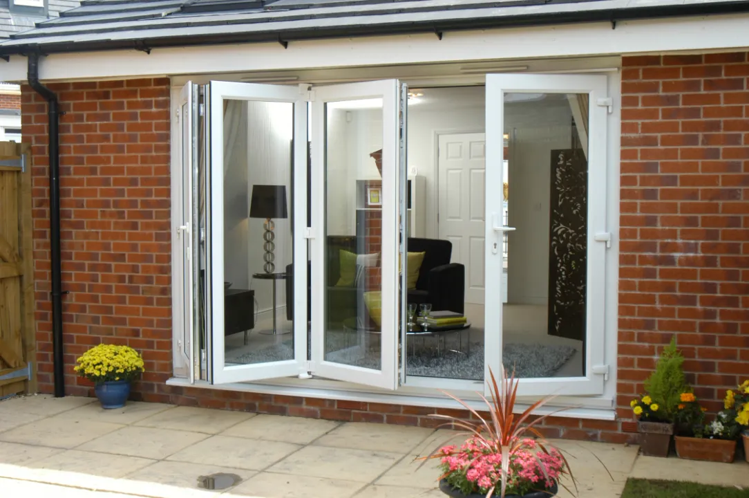white open bifold door